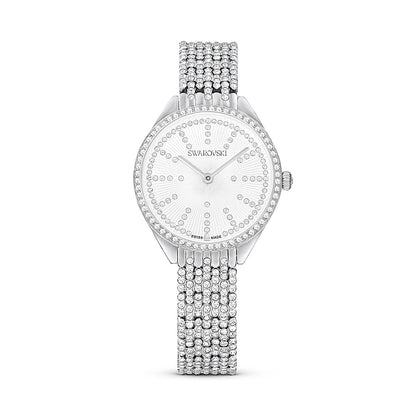 Reloj Attract, Fabricado en Suiza, Brazalete de metal, Tono plateado, Acero inoxidable