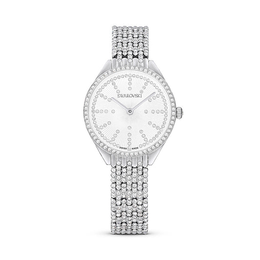 Reloj Attract, Fabricado en Suiza, Brazalete de metal, Tono plateado, Acero inoxidable