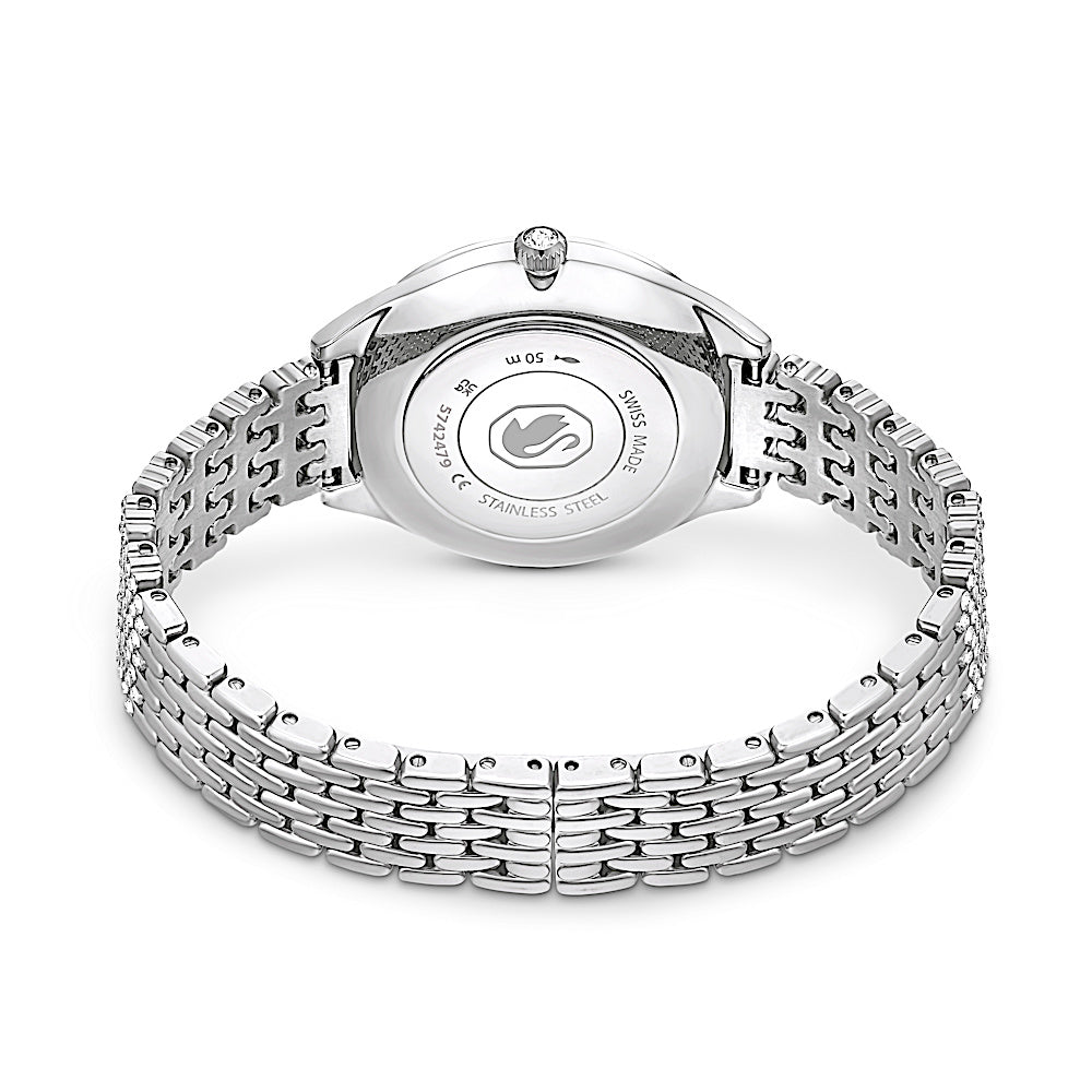 Reloj Attract, Fabricado en Suiza, Brazalete de metal, Tono plateado, Acero inoxidable