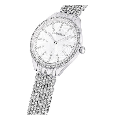 Reloj Attract, Fabricado en Suiza, Brazalete de metal, Tono plateado, Acero inoxidable