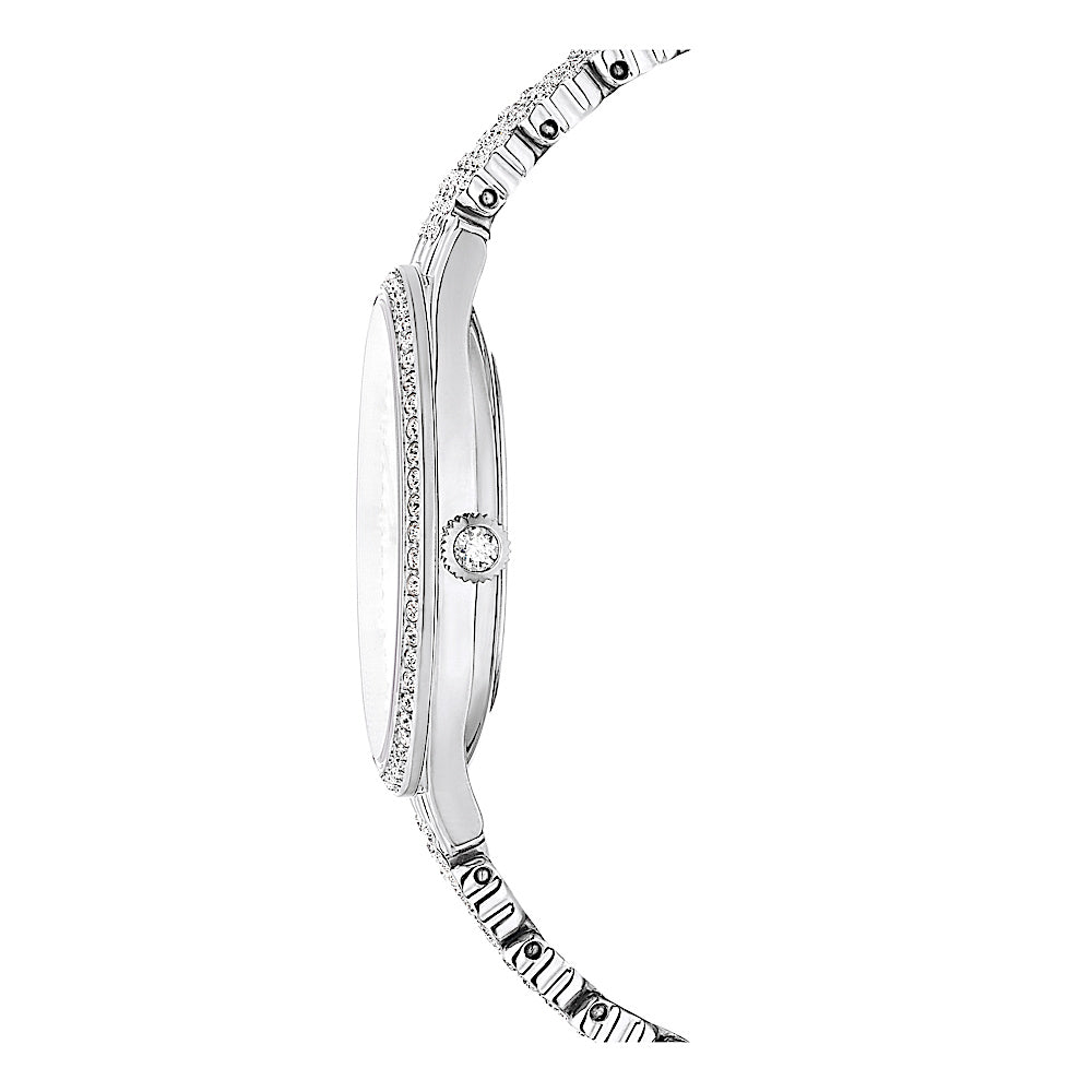Reloj Attract, Fabricado en Suiza, Brazalete de metal, Tono plateado, Acero inoxidable