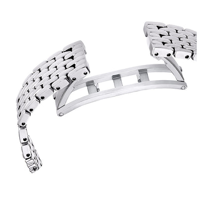 Reloj Attract, Fabricado en Suiza, Brazalete de metal, Tono plateado, Acero inoxidable