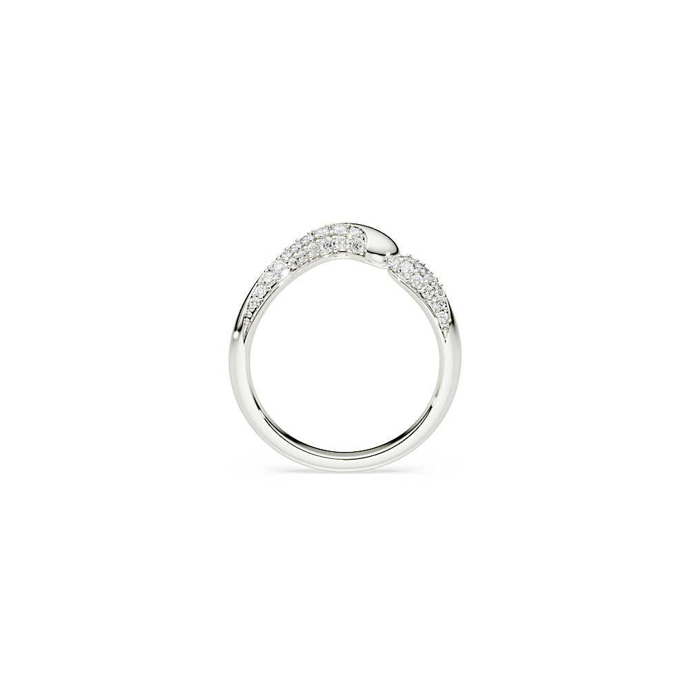 Anillo abierto Classica, Talla redonda, Blanco, Plata de ley