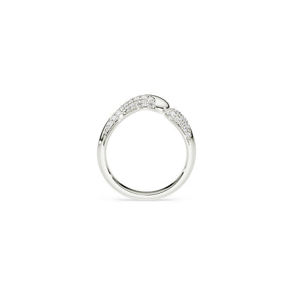Anillo abierto Classica, Talla redonda, Blanco, Plata de ley