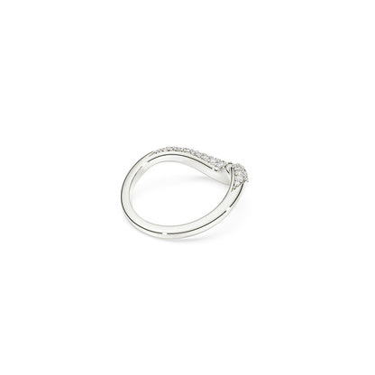 Anillo abierto Classica, Talla redonda, Blanco, Plata de ley