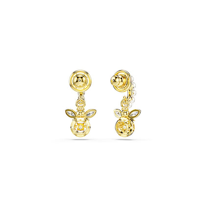 Pendientes Idyllia, Perla de cristal, Tallas mixtas, Abeja, Multicolores, Baño tono oro