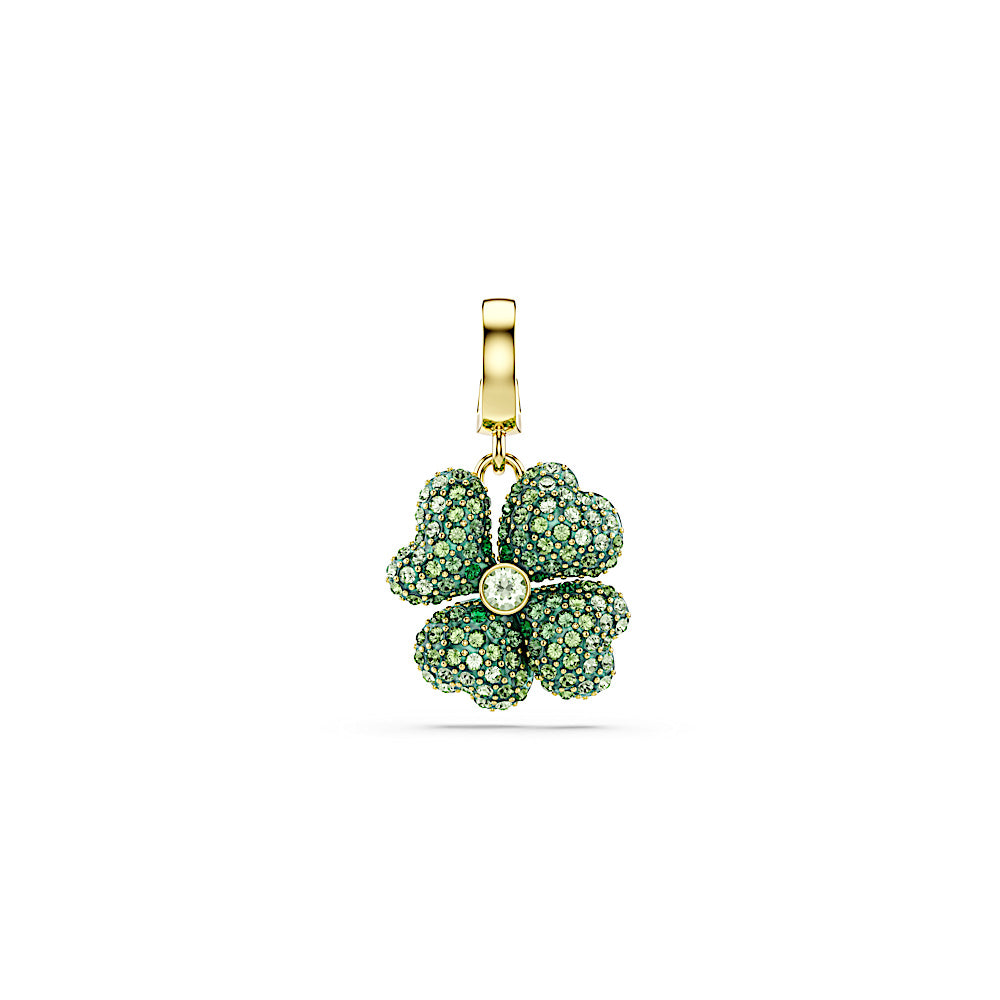 Charm Idyllia, Trébol, Verde, Baño tono oro