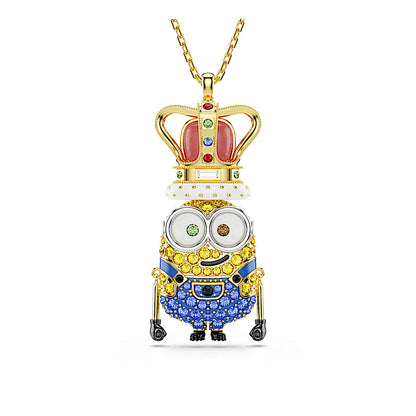 Colgante Minions King Bob, Pavé, Multicolor, Baño tono oro