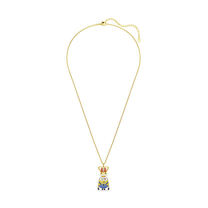 Colgante Minions King Bob, Pavé, Multicolor, Baño tono oro