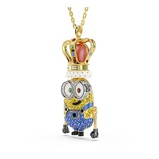 Colgante Minions King Bob, Pavé, Multicolor, Baño tono oro