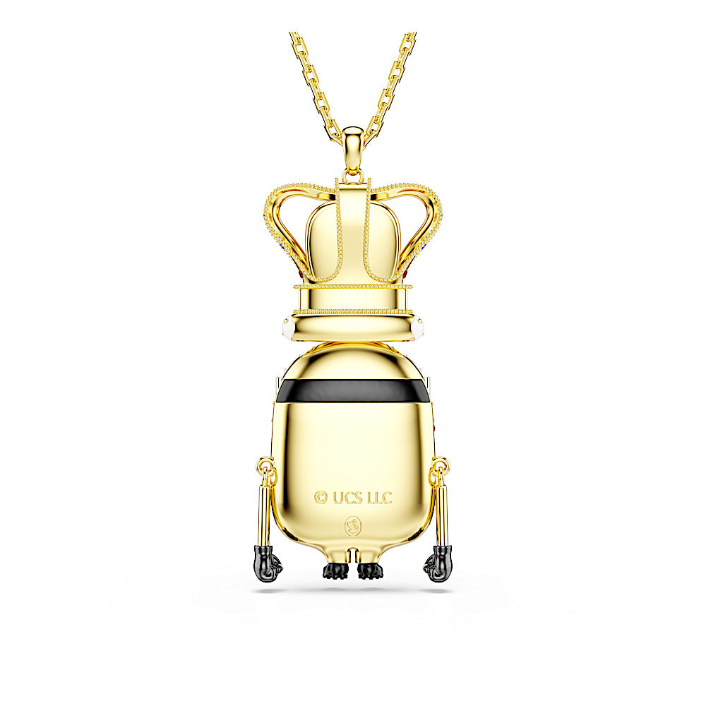 Colgante Minions King Bob, Pavé, Multicolor, Baño tono oro