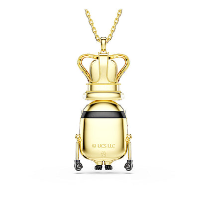 Colgante Minions King Bob, Pavé, Multicolor, Baño tono oro