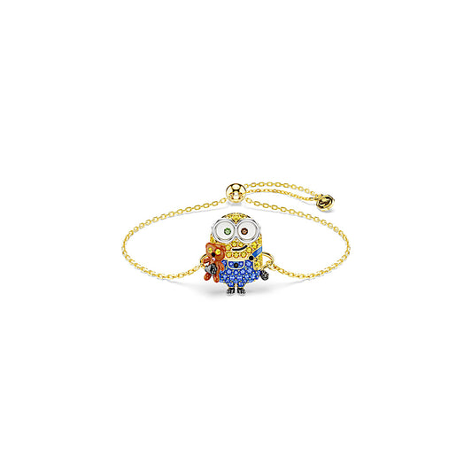 Pulsera Minions Bob, Pavé, Multicolor, Baño tono oro
