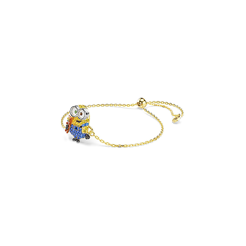 Pulsera Minions Bob, Pavé, Multicolor, Baño tono oro