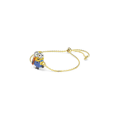 Pulsera Minions Bob, Pavé, Multicolor, Baño tono oro