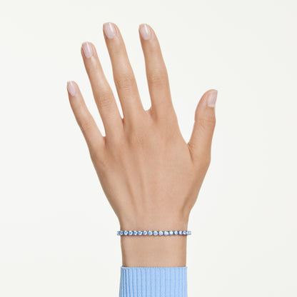 Pulsera Tennis Matrix, Talla redonda, Azul, Baño de rutenio
