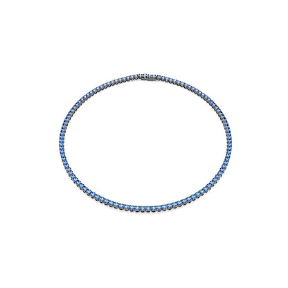 Collar Tennis Matrix, Talla redonda, Azul, Baño de rutenio