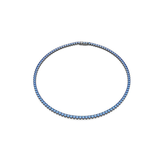 Collar Tennis Matrix, Talla redonda, Azul, Baño de rutenio