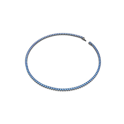 Collar Tennis Matrix, Talla redonda, Azul, Baño de rutenio