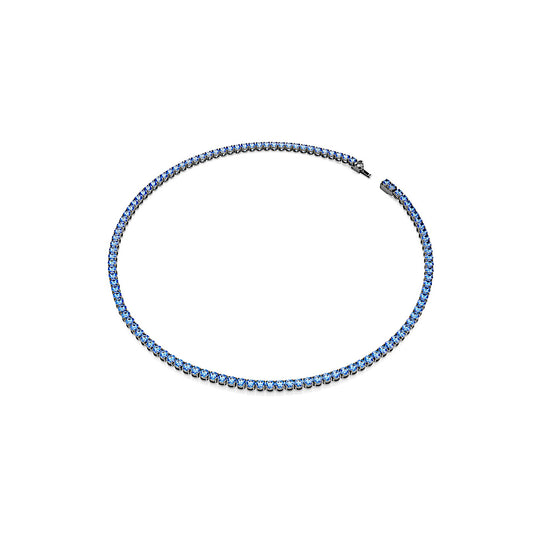 Collar Tennis Matrix, Talla redonda, Azul, Baño de rutenio