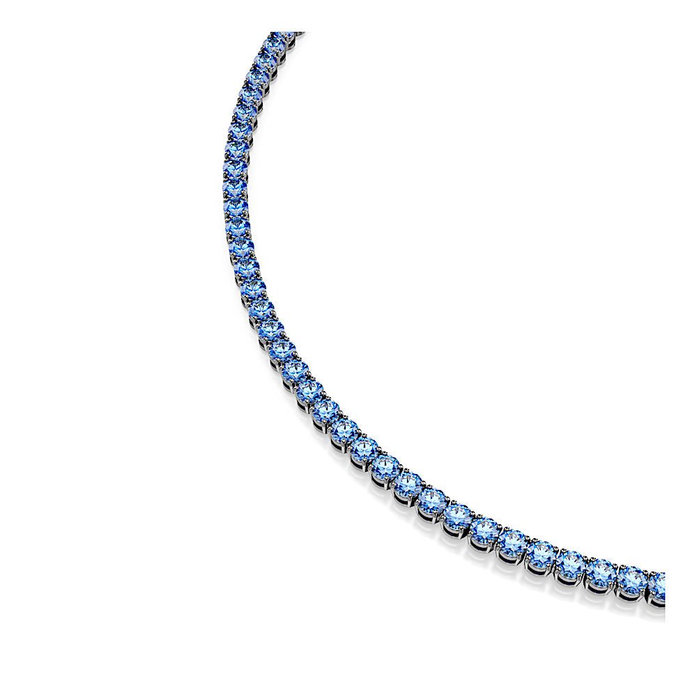 Collar Tennis Matrix, Talla redonda, Azul, Baño de rutenio
