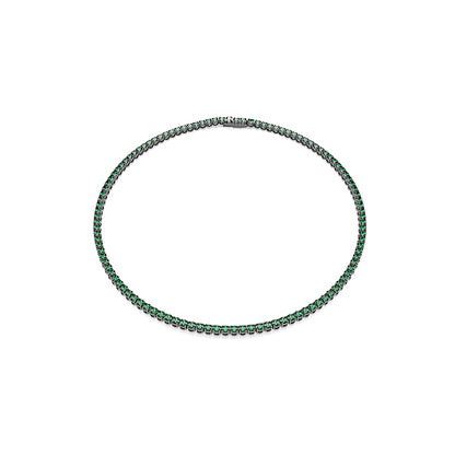 Collar Tennis Matrix, Talla redonda, Verde, Baño de rutenio