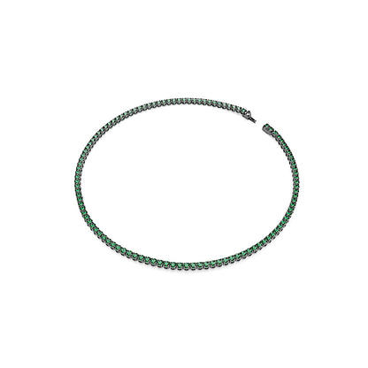 Collar Tennis Matrix, Talla redonda, Verde, Baño de rutenio