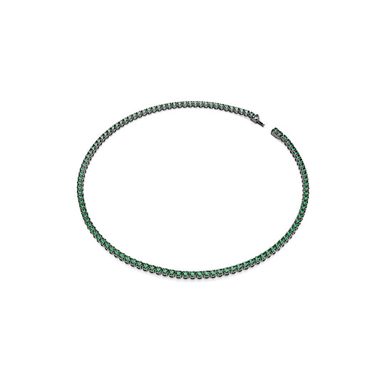 Collar Tennis Matrix, Talla redonda, Verde, Baño de rutenio