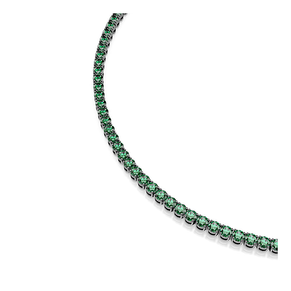 Collar Tennis Matrix, Talla redonda, Verde, Baño de rutenio