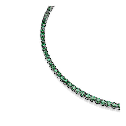 Collar Tennis Matrix, Talla redonda, Verde, Baño de rutenio