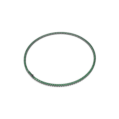 Collar Tennis Matrix, Talla redonda, Verde, Baño de rutenio