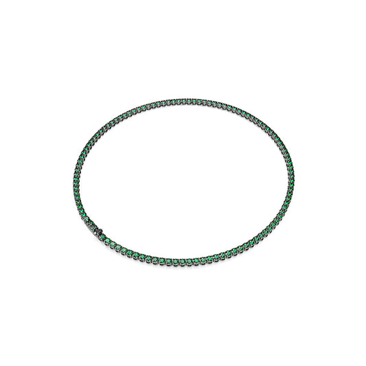 Collar Tennis Matrix, Talla redonda, Verde, Baño de rutenio