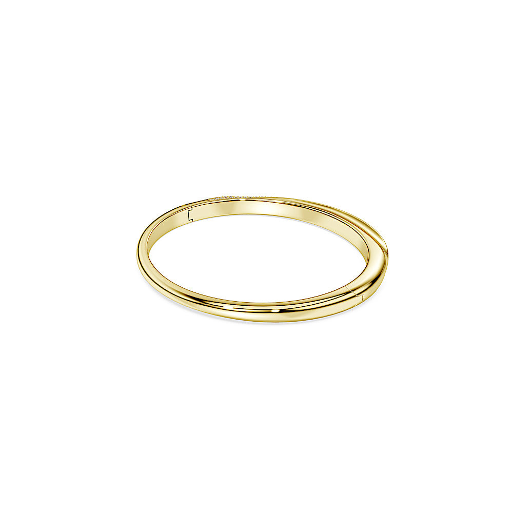 Brazalete Classica, Talla redonda, Blanco, Plata de ley, acabado en oro de 18 quilates