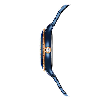 Reloj Octea moon, Fabricado en Suiza, Brazalete de metal, Azul, Acabado en azul