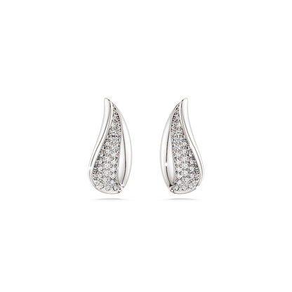 Pendientes Classica, Talla redonda, Blancos, Plata de ley
