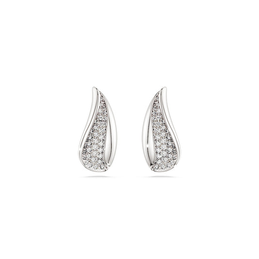 Pendientes Classica, Talla redonda, Blancos, Plata de ley