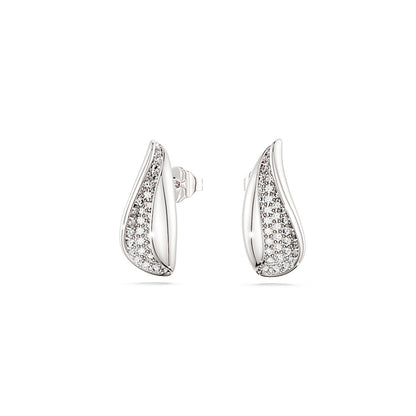 Pendientes Classica, Talla redonda, Blancos, Plata de ley