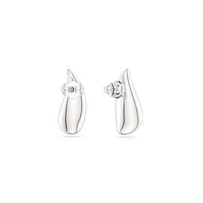 Pendientes Classica, Talla redonda, Blancos, Plata de ley