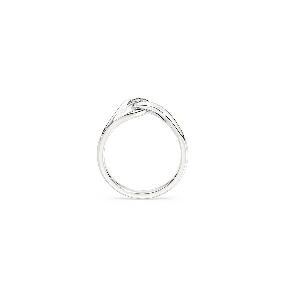 Anillo Classica, Talla redonda, Entrelazado, Blanco, Plata de ley
