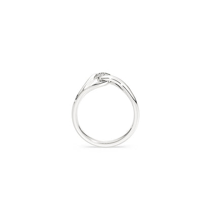 Anillo Classica, Talla redonda, Entrelazado, Blanco, Plata de ley