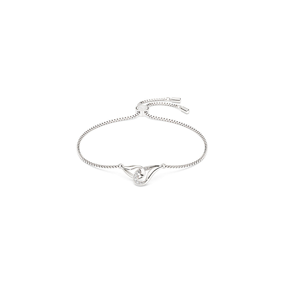 Pulsera Classica, Talla redonda, Entrelazado, Blanca, Plata de ley