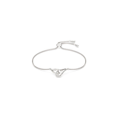 Pulsera Classica, Talla redonda, Entrelazado, Blanca, Plata de ley