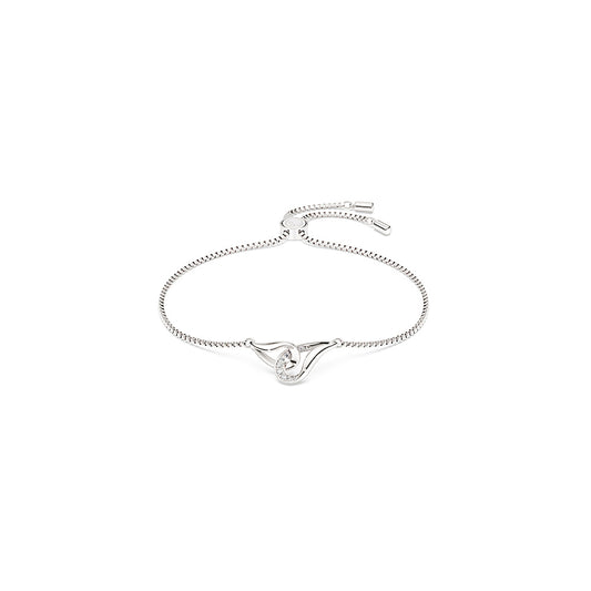 Pulsera Classica, Talla redonda, Entrelazado, Blanca, Plata de ley
