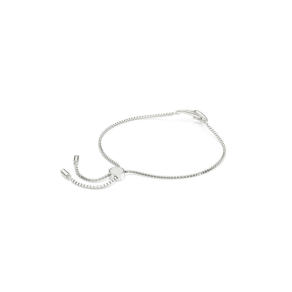 Pulsera Classica, Talla redonda, Entrelazado, Blanca, Plata de ley
