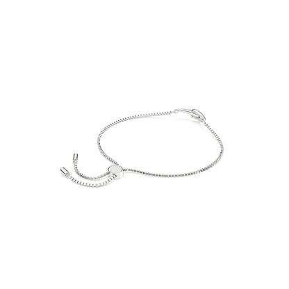 Pulsera Classica, Talla redonda, Entrelazado, Blanca, Plata de ley
