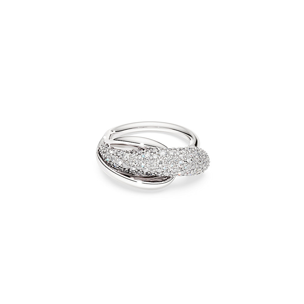 Anillo de cóctel Classica, Talla redonda, Blanco, Plata de ley