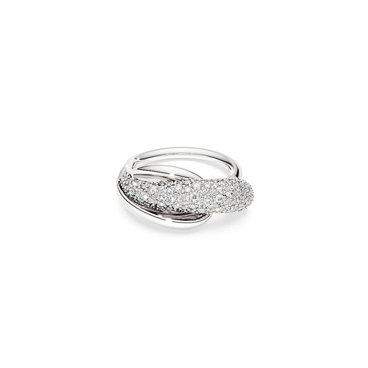 Anillo de cóctel Classica, Talla redonda, Blanco, Plata de ley