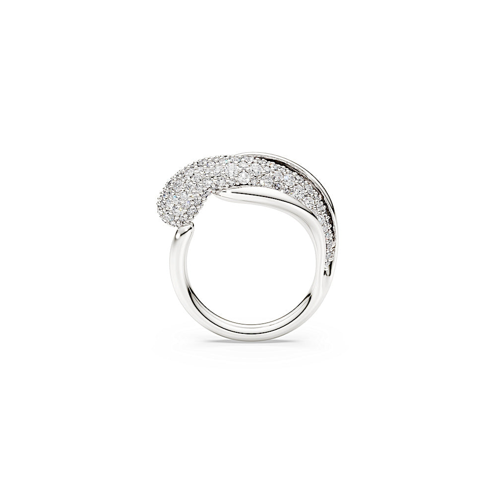 Anillo de cóctel Classica, Talla redonda, Blanco, Plata de ley