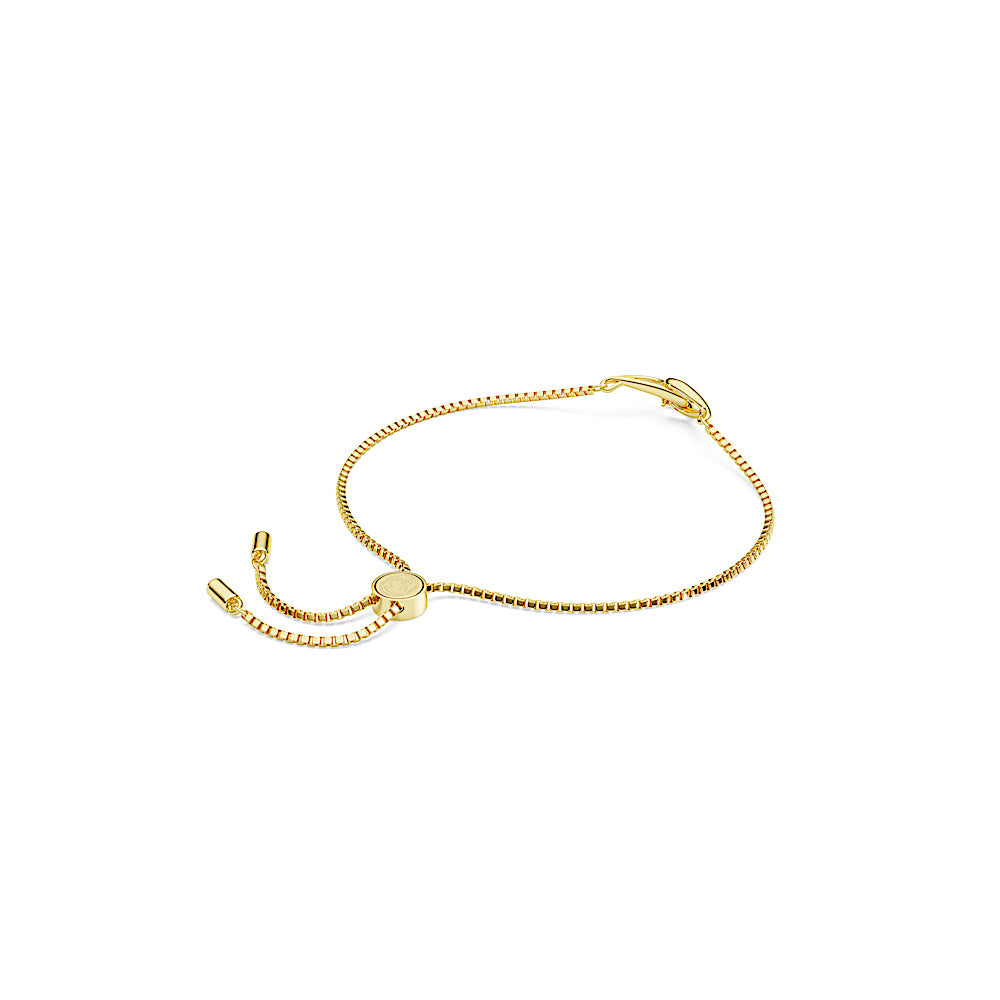 Pulsera Classica, Talla redonda, Entrelazado, Blanca, Plata de ley, acabado en oro de 18 quilates