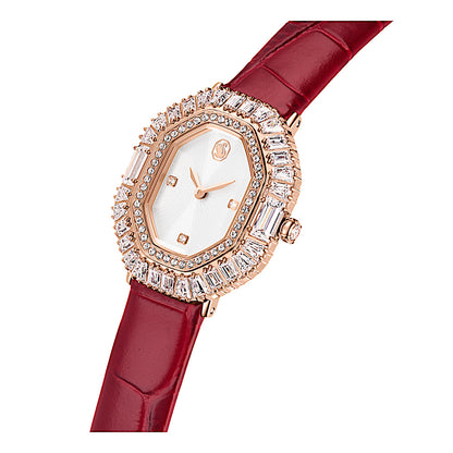 Reloj Matrix octagon, Correa de piel, Tono oro rosa, Acabado tono oro rosa